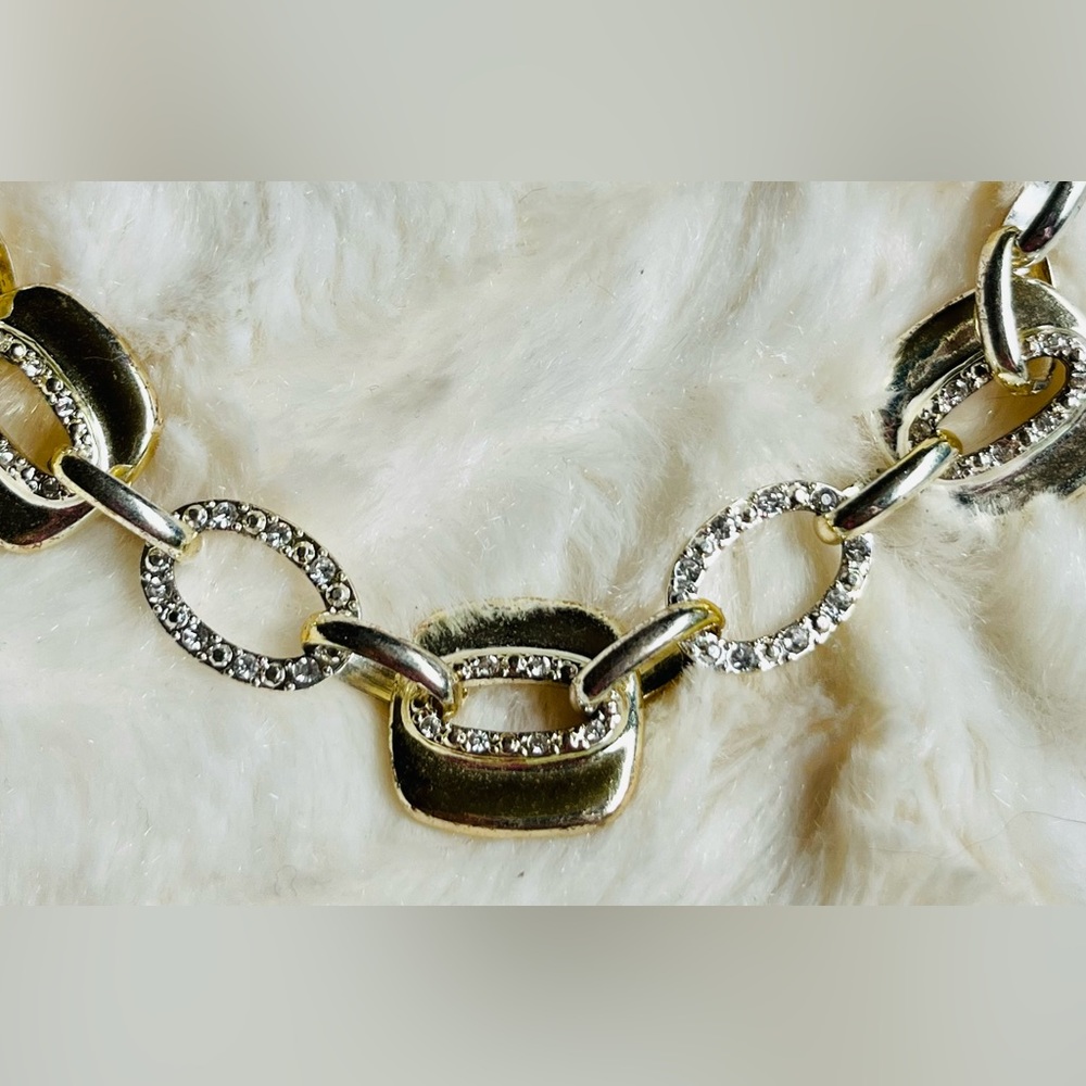 Trifari silver & rhinestone necklace - Picture 3 of 3